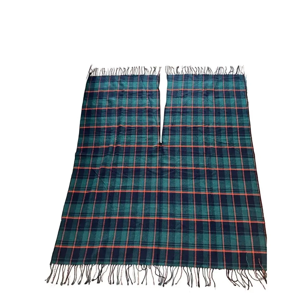 Ruggine Poncho Style Plaid Shawl with Neck Slit NWT